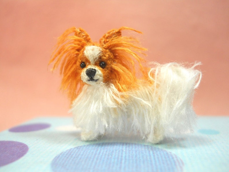 Miniature Papillon Tiny Crochet Miniature Dog Stuffed Animals Made To Order image 3