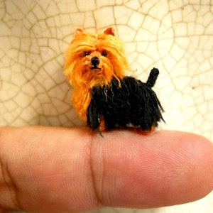 Mini Yorkshire Terrier Tiny Crochet Miniature Dog Stuffed Animals Made To Order image 1