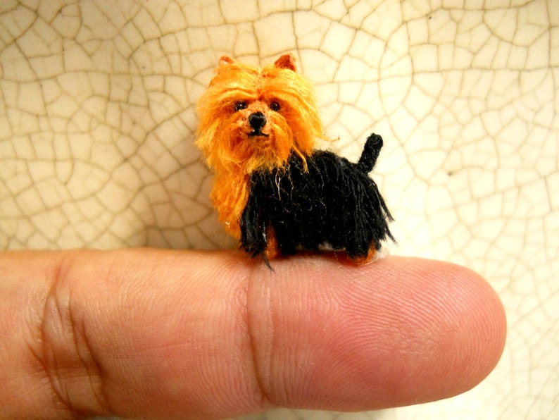 Mini Yorkshire Terrier Tiny Crochet Miniature Dog Stuffed Animals Made To Order image 1