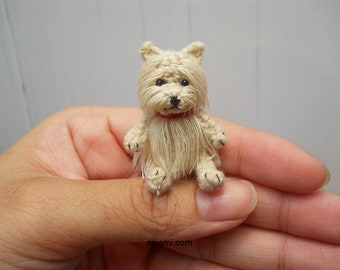 Mini Stuffed Crochet Miniature Doll Pet Dog Terrier - Made To Order