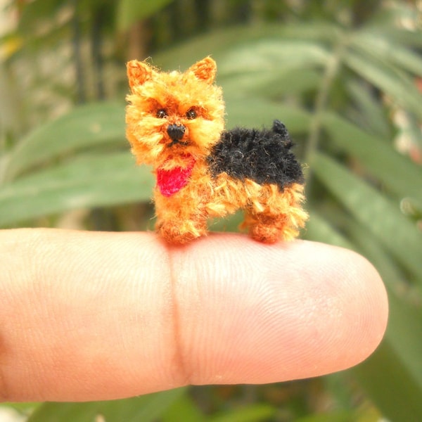 Silky Terrier Puppy - Tiny Crochet Miniature Dog Stuffed Animals - Made To Order