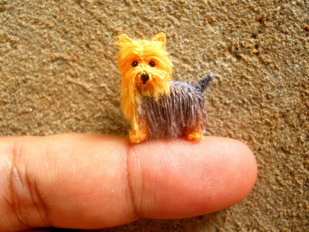 Miniature Yorkshire Terrier Tiny Crochet Miniature Dog Etsy