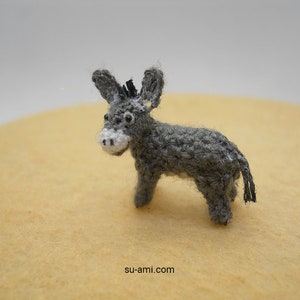 Miniature Donkey 0.6 Inch Micro Crochet Animals Made To Order image 7