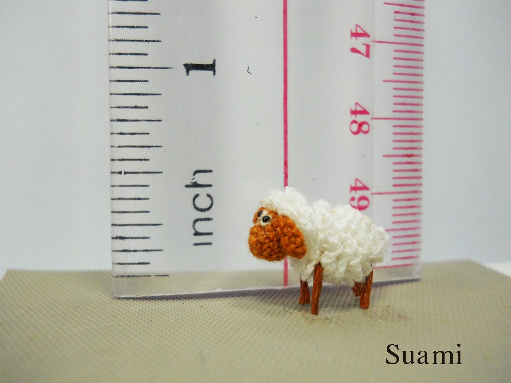 Micro Mini Lamb 1/2 Inch Micro Mini Sheep - Tiny Amigurumi Crochet Miniature Sheep Lamb ...