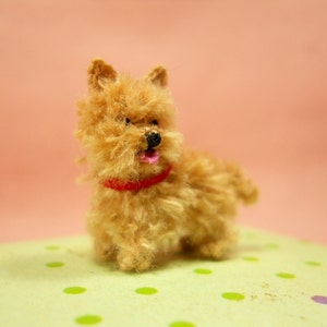 Fawn Cairn Terrier Puppy Tiny Crochet Miniature Dog Stuffed Animals Made To Order imagem 4