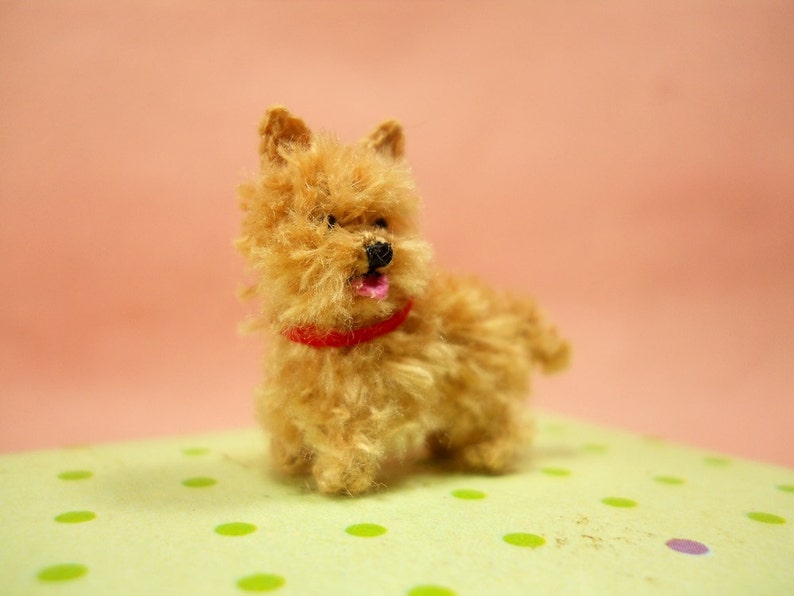 Fawn Cairn Terrier Puppy Tiny Crochet Miniature Dog Stuffed Animals Made To Order imagem 4