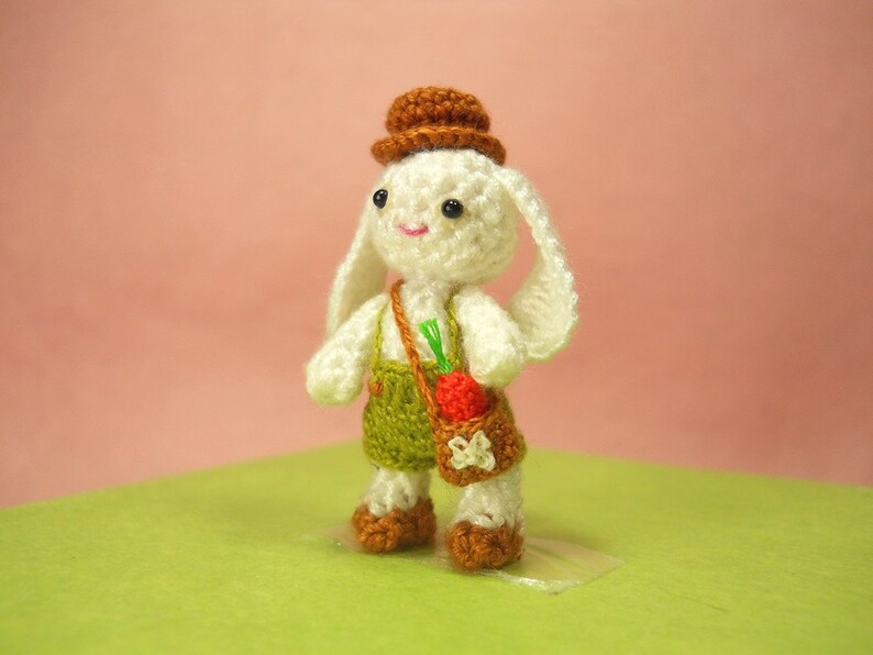 Bunny Rabbit Boy Miniature Crochet Bunny Amigurumi Doll Made To Order image 2