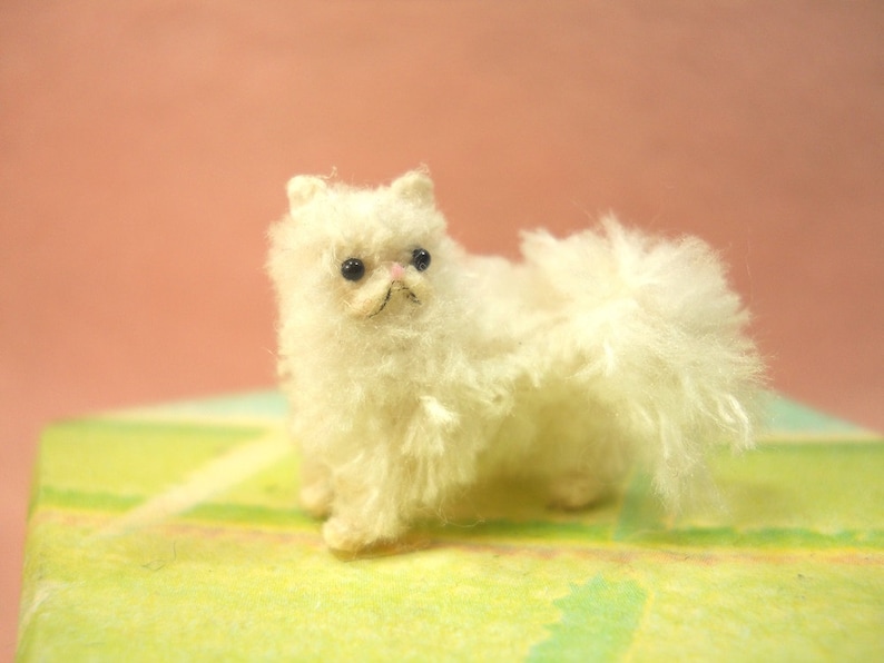 Miniature Persian Cat Micro Crochet Amigurumi Stuffed Animal Made to Order image 2