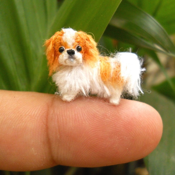 Miniature Japanese Chin - Tiny Crochet Tiny Dog Stuffed Animals - Made To Order