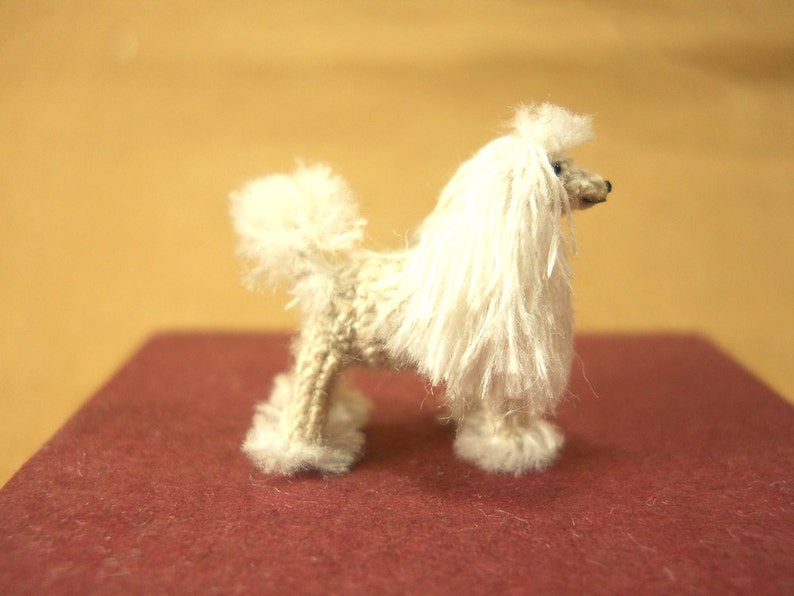 Miniature White Poodle 1 Inch Tiny Crochet Micro Amigurumi Dog stuff Animal Made To Order image 5