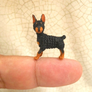 Doberman - Tiny Crochet Miniature Dog Stuffed Animals - Made To Order