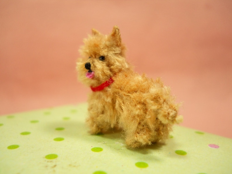 Fawn Cairn Terrier Puppy Tiny Crochet Miniature Dog Stuffed Animals Made To Order imagem 2