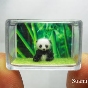 Micro Panda Bear 0.5 Inch - Tiny Crochet Amigurumi Miniature Micro Bears - Made To Order