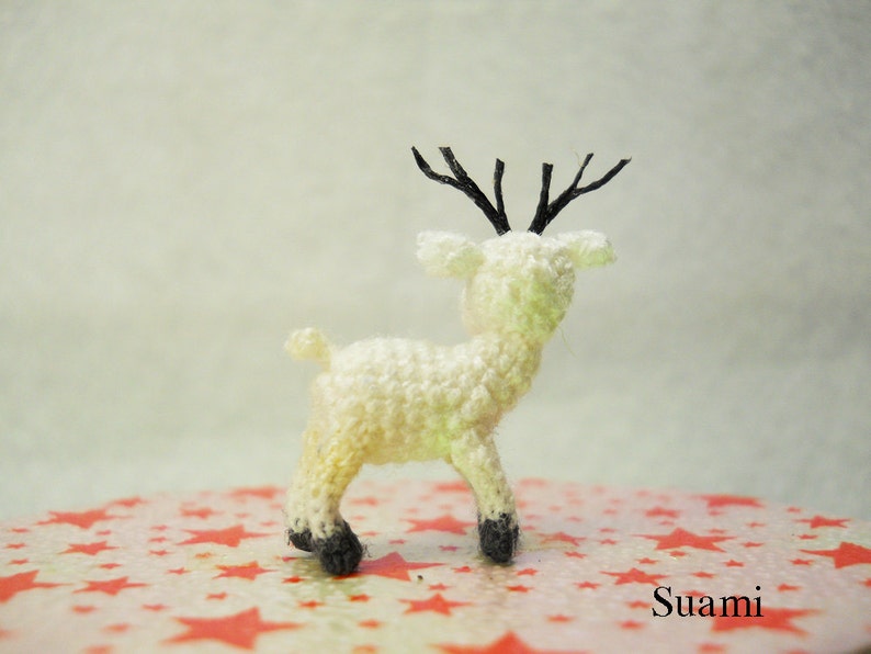 Micro Mini Amigurumi Reindeer Teeny Tiny Crochet Miniature Animals Made To Order image 3