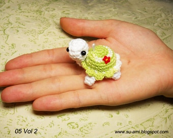 Cute Flowery Turtle Charm - Amigurumi Turtles - Made to order.