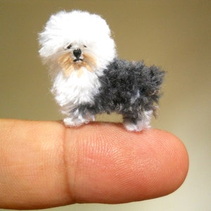 Old English Sheepdog Tiny Crochet Miniature Dog Stuffed Animals Made To Order image 1