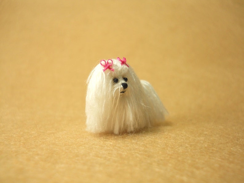 Maltese Tiny Crochet Miniature Dog Stuffed Animals Made To Order image 4
