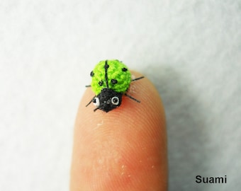 Green Ladybug - Micro Crochet Miniature Ladybug