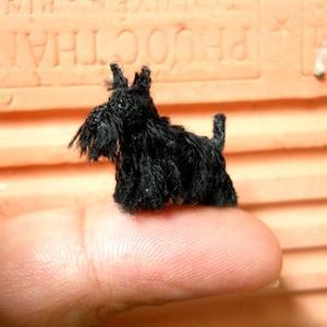 Black Scottish Terrier - Tiny Crochet Miniature Dog Stuffed Animals - Made To Order