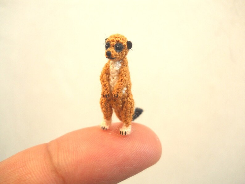 Micro Mini Meerkat Miniature Crochet Amigurumi Animal Made To Order image 4