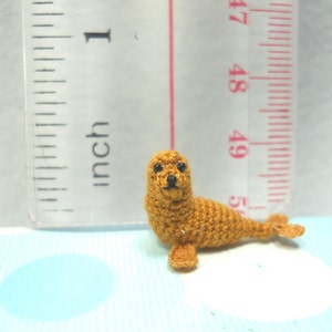 Mini Brown Seal Miniature Crochet Pinniped Stuffed Animal Made to Order image 2