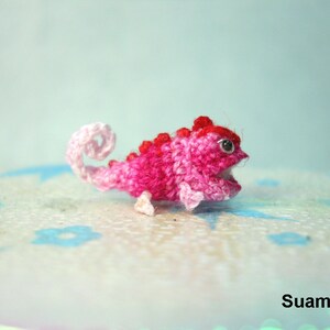 Tiny Pink Chameleon Dollhouse Miniature Chamaeleons Made To Order image 2