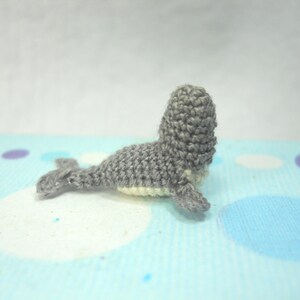 Grey White Seal Miniature Crochet Pinniped Stuffed Animal Made to Order image 5