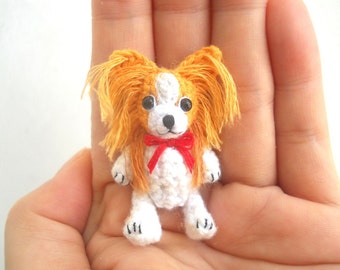 Mini Crochet Papillon - Miniature Dog Stuffed Animals - Made To Order