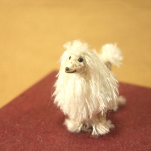 Miniature White Poodle 1 Inch Tiny Crochet Micro Amigurumi Dog stuff Animal Made To Order image 4