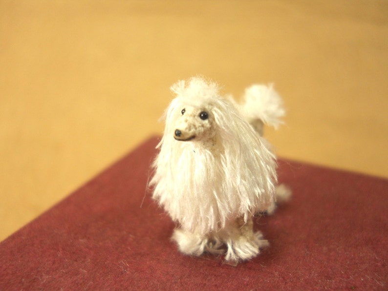 Miniature White Poodle 1 Inch Tiny Crochet Micro Amigurumi Dog stuff Animal Made To Order image 4