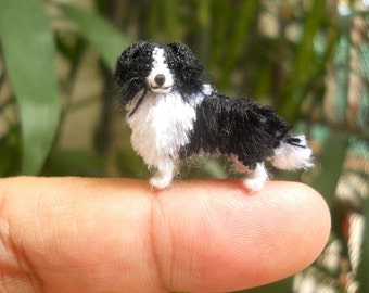 Border Collie - Tiny Crochet Miniature Dog Stuffed Animals - Made To Order