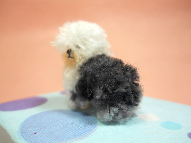 Old English Sheepdog Tiny Crochet Miniature Dog Stuffed Animals Made To Order image 3