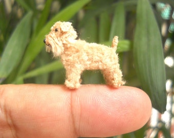 Wheaten Terrier  - Tiny Crochet Mini Amigurumi Dog Stuff Animal - Made To Order