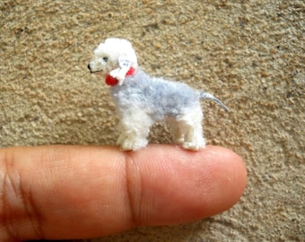 Bedlington Terrier - Tiny Crochet Miniature Dog Stuffed Animals - Made To Order