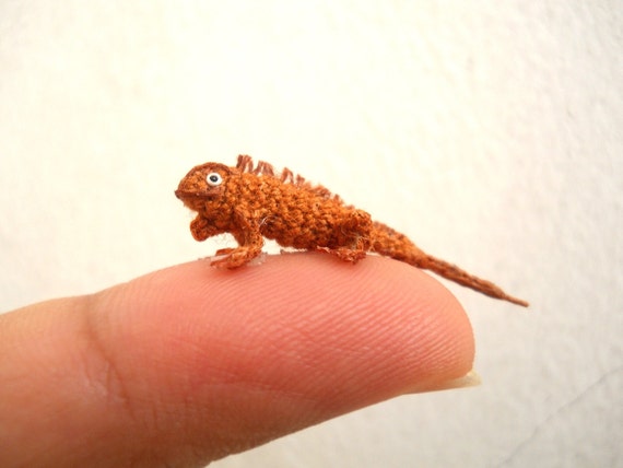 Micro Brown Iguana Miniature Crochet Mini Lizard Stuffed Animal Made to  Order -  Canada