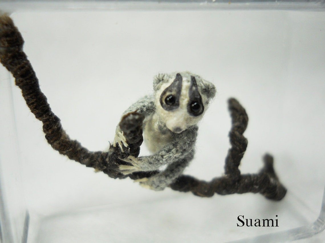 Miniature Slow Loris - Micro Crochet Dollhouse Amigurumi Animals - Made ...