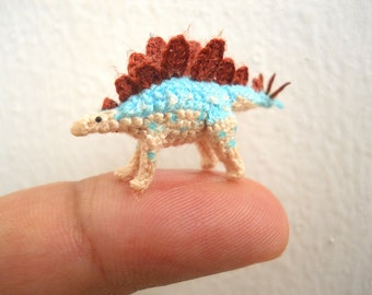 Micro Stegosaurus - Crochet Miniature Dinosaur - Made To Order