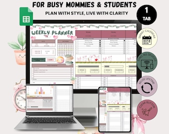 Weekly Planner Spreadsheet Google Sheet Template Daily Schedule Priority To Do List Task Tracker Digital Planner Weekly Routine Habit