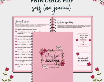 Printable Self Love Journal, Self Care Journal, Self Affirmations for Inner Peace, Self Love Tracker, Self Organizer, Instant Download
