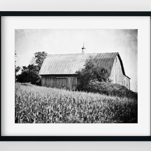 Black and White Farmhouse Decor Canvas Wall Art Print Ready Etsy