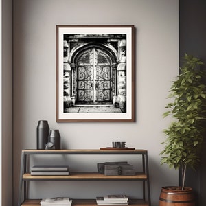 Ornate Church Door Wall Art - Pittsburgh Industrial Print or Canvas for Urban Living Room or Foyer Decor