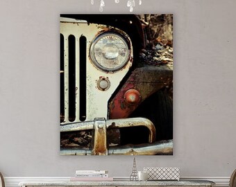 Vintage Jeep Willys Car Photography Print - Industrial Office Decor Gifts For Men - Not Framed (8x10 Print With 11x14 Mat