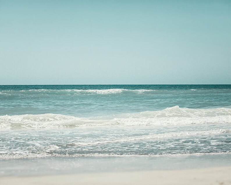 Modern Teal Beach Wall Art Decor. Turquoise Coastal Wall Art Etsy