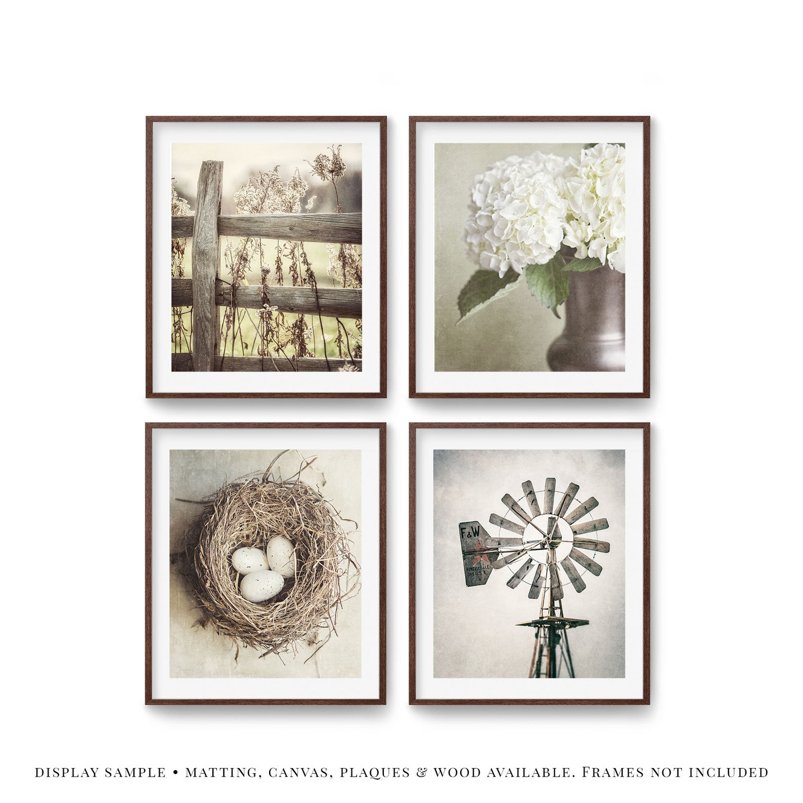 Rustic Farmhouse Wall Art Decor. Neutral Beige Shabby Chic Art Etsy