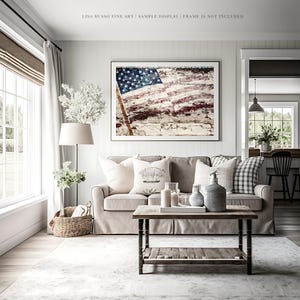 Rustic American Flag Print: Vintage Americana Wall Art