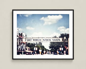 Fort Worth Stockyards Unframed Photography Print, Texas Western Wall Art, Cowboy Decor Texas Gift