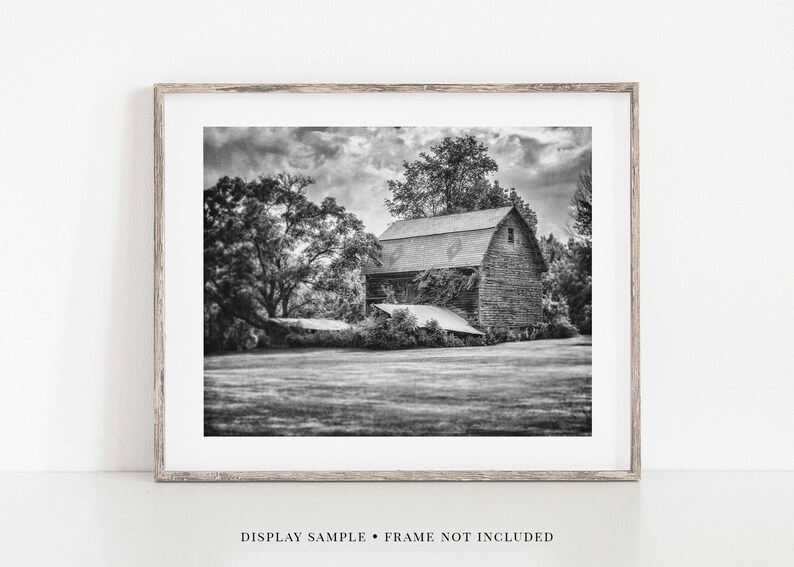 Black and White Farmhouse Wall Art Decor. Black and White Barn Etsy