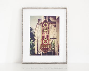 Retro Ohio Club Hot Springs Wall Art Print or Canvas for Home or Office Decor - Vintage Ohio Bar Cart Kitchen or Home Bar Art