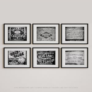 Stylish Vintage Kitchen Wall Art | Black & White Print Set of 6 | Perfect Gift Idea  | Curated Bundle