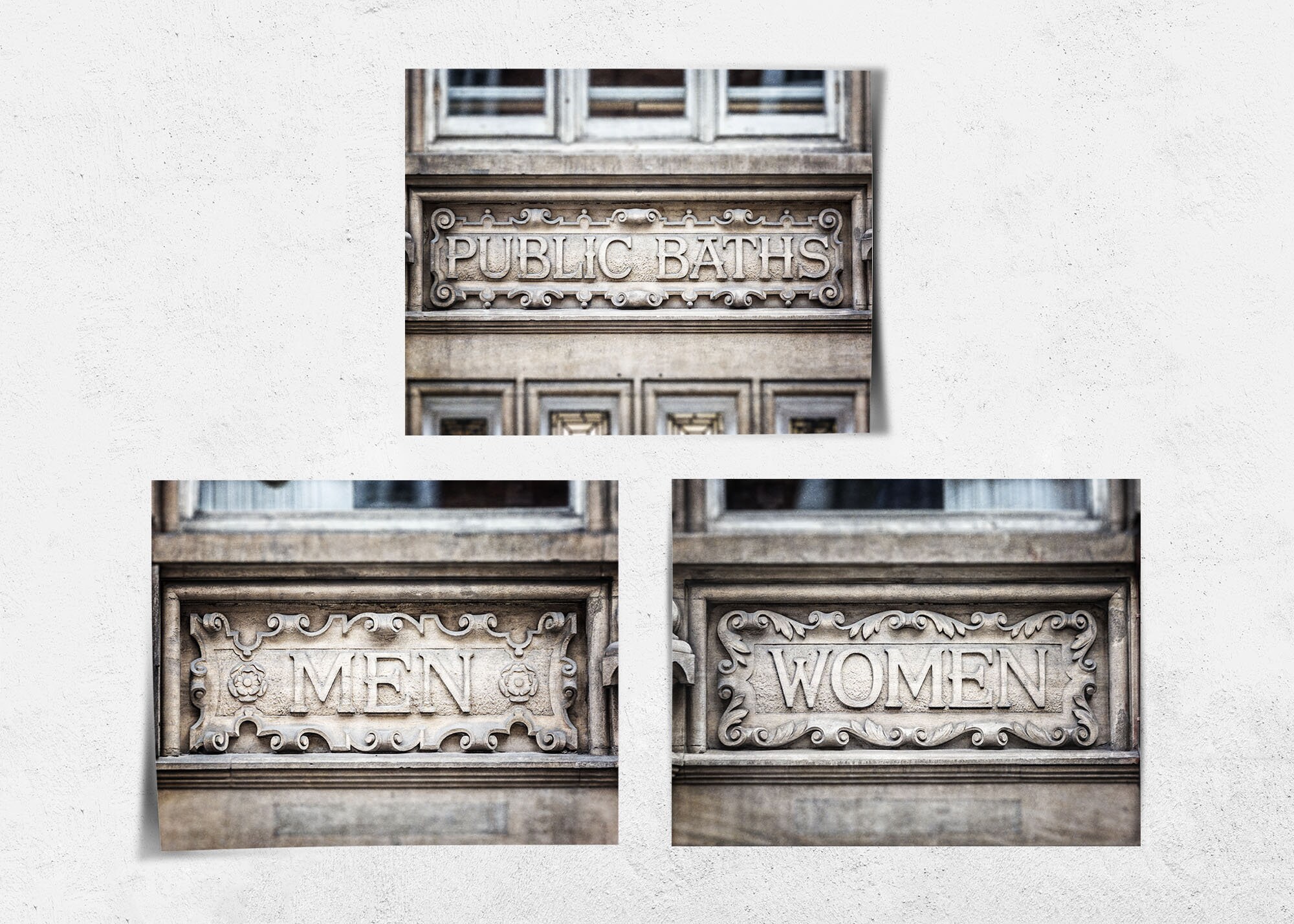 Rustikale industrielle Badezimmer Wand Kunst Dekor. Set von 3 | Etsy